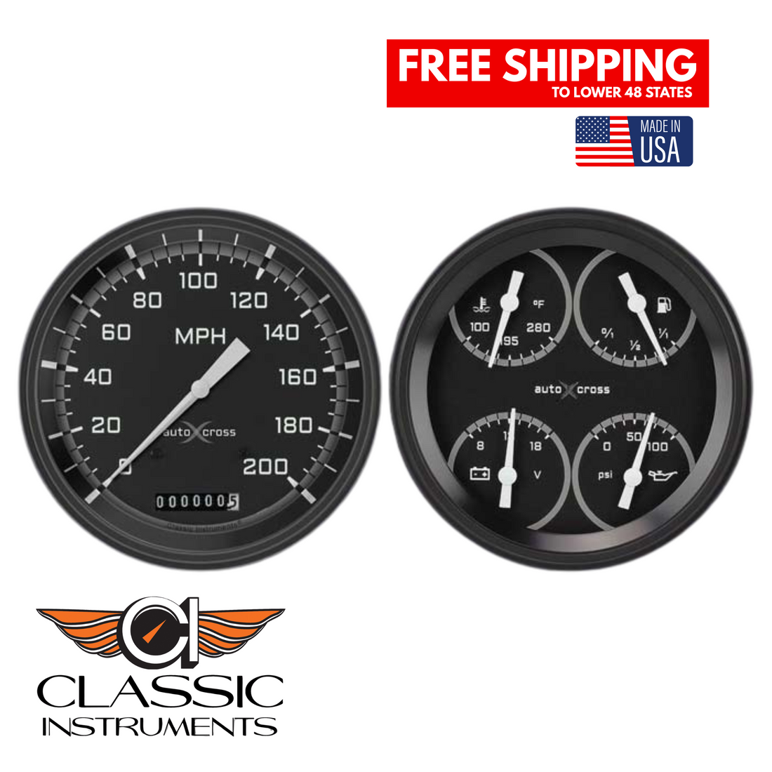 Classic Instruments 1954-1955 Auto Cross Grey Chevy Truck Package-CT54AXG52