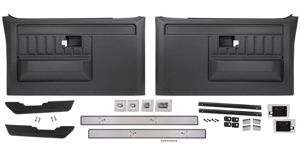 1981-1987 Chevrolet & GMC Deluxe Door Panel Assemblies – Black