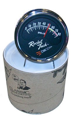 Rocket Tachometer 3-3/8" Chrome Instrument