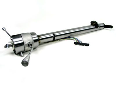 1957 Chevy Straight Column Shift Steering Column - Black Powder Coated