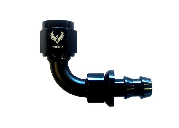 Push-lock Swivel Hose and 6 x 90 Degree Black Phenix