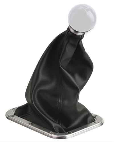 SHIFT BOOT BEZEL BILLET ALUMINUM 3/8 IN.-16 THREAD W/HI-TOP RECTANGULAR BOOT