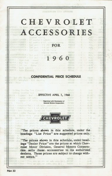 Accessories List