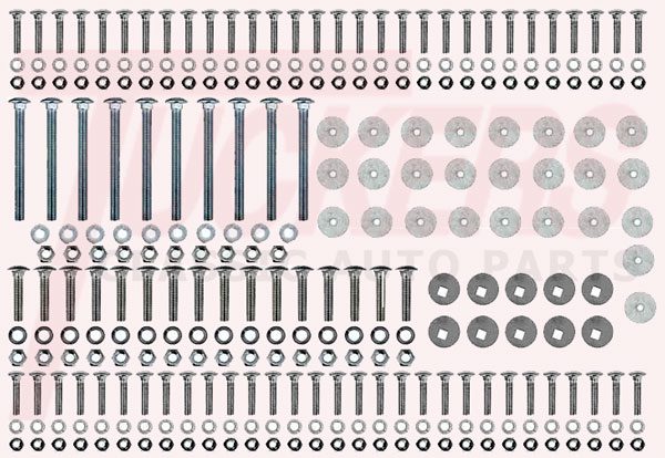 1954-1955 Bed Bolt Polished Kit Shortbed Stepside  77-1/8" - Chevy/GMC Truck