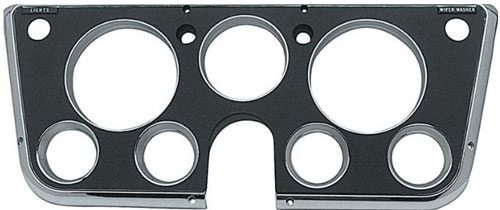 67-72 Chevy/GMC Black/Chrome Dash Bezel with choke hole