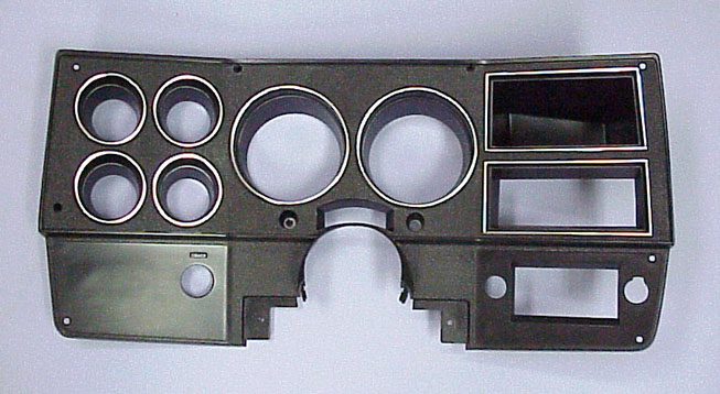1975-1977 Instrument Bezel without A/C Black/Silver - GM Truck
