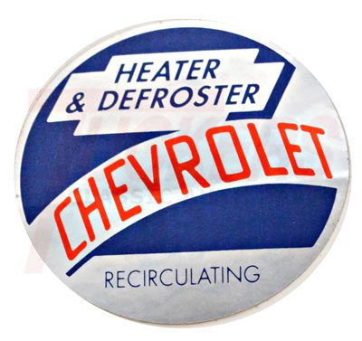 1954 "CHEVROLET" Deluxe Heater Box Decal - Chevy Truck