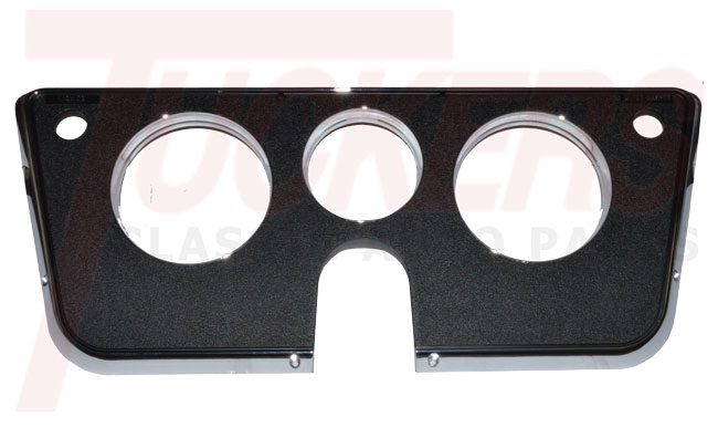1967-1968 Instrument Bezel Black-Chrome 3 Hole - GM Truck