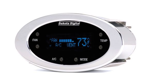 Digital Elliptical Climate Control - Vintage Air Gen II - Chrome, Blue Display