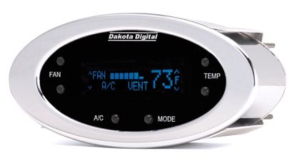 Digital Elliptical Climate Control - Vintage Air Gen II - Satin Bezel, Teal Display
