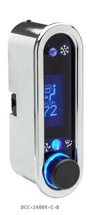 DCC Digital Climate Control - Vintage Air Gen IV - VFD3 Style - Vertical, Satin Bezel, Blue Display