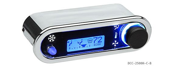 DCC Digital Climate Control - Vintage Air Gen IV - VHX Style - Horizontal, Chrome, Blue Display