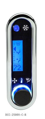 DCC Digital Climate Control - Vintage Air Gen IV - VHX Style - Vertical, Chrome, Blue Display