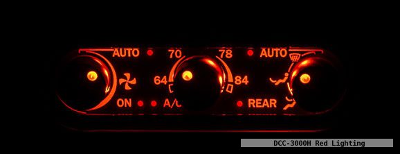 DCC Digital Climate Control - Vintage Air Gen IV - 3-Knob - Horizontal, Satin, Black Alloy, Red Display