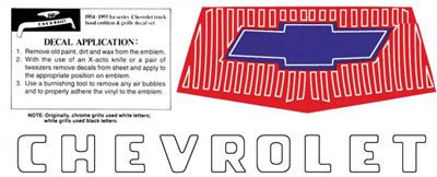 1955 Hood Emblem Decal - Chevy Truck