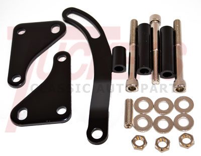 Steel Chevy SB Power Steering Bracket Set SWP LWP-Black