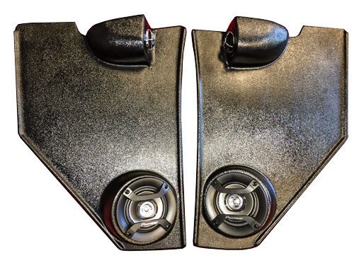 55-59 Kick Panels, pair. Kick panels with speaker cut outs and A/C vent cut outs
