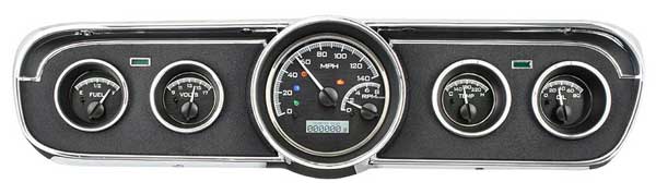 1965-1966 Ford Mustang VHX Instrument Gauge Cluster - Black Face / White Illumination