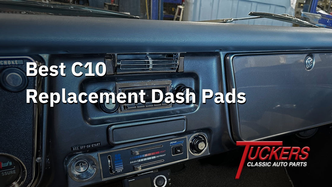 Black Chevy C10 urethane dash pad in truck