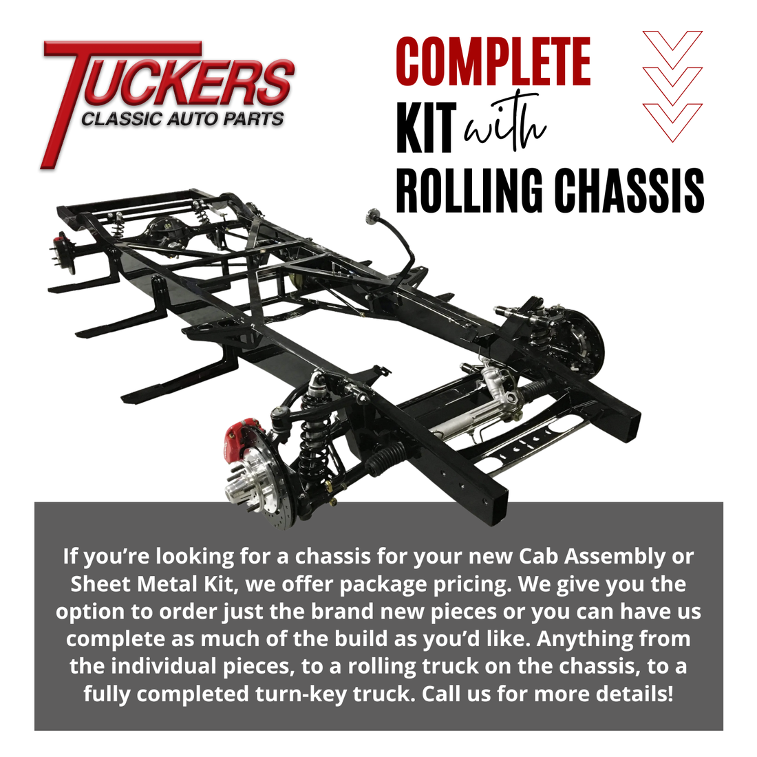 1947-1953 Chevy Truck Complete Sheet Metal Kit with Rolling Chassis Tuckers