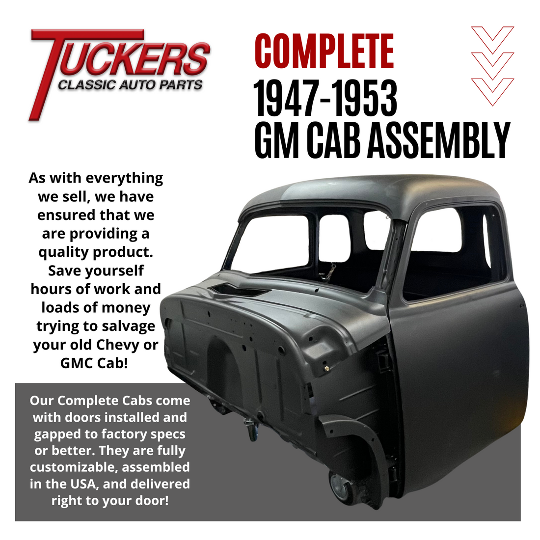1947 1948 1949 1950 1952 1953 Chevy Truck Cab Complete Assembly GMC Pickup 3100