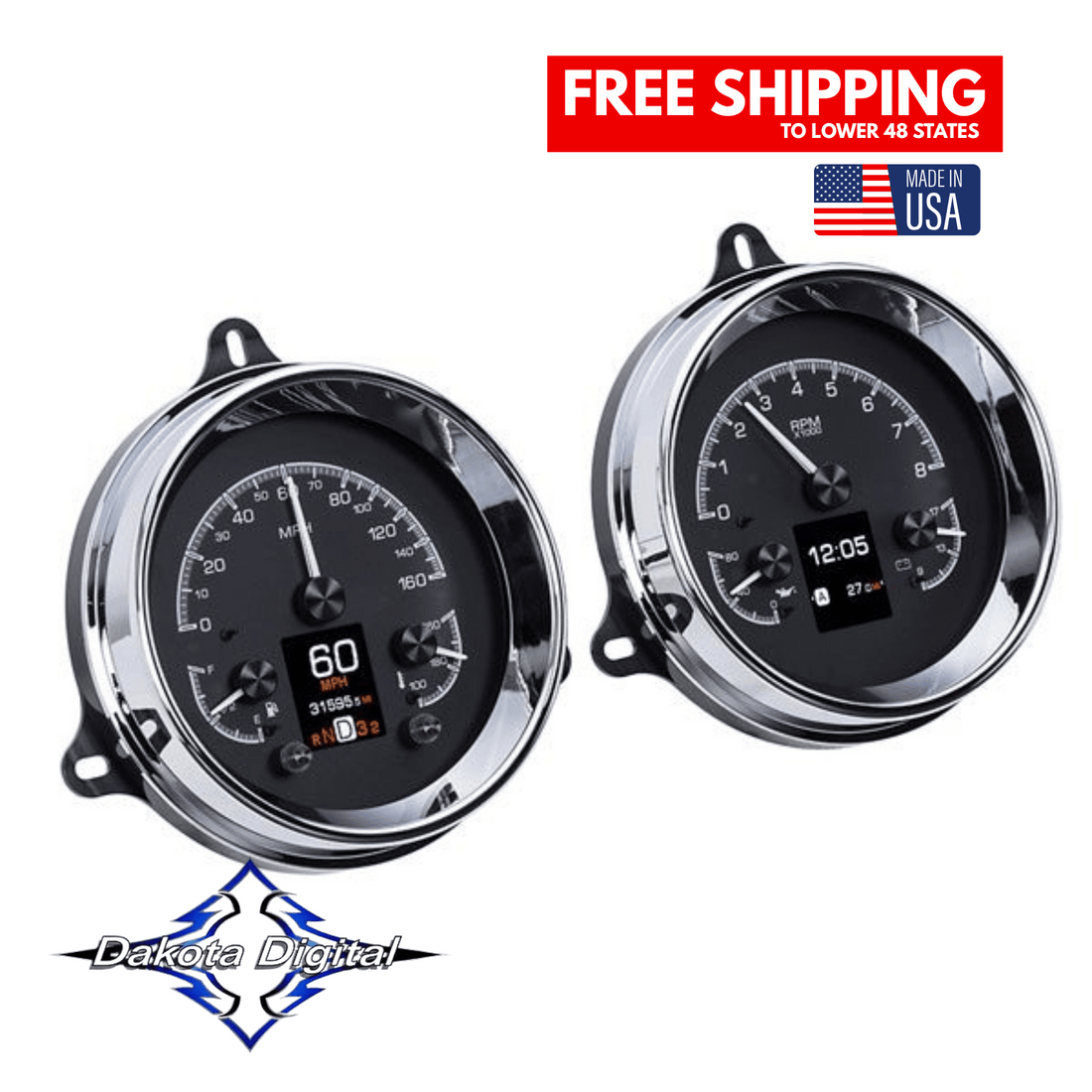 1954 1955 1st Series 3100 Chevy Truck HDX Instrument Gauge Cluster - Black Alloy Face HDX-54C-PU-K Tuckers Classic Auto Parts