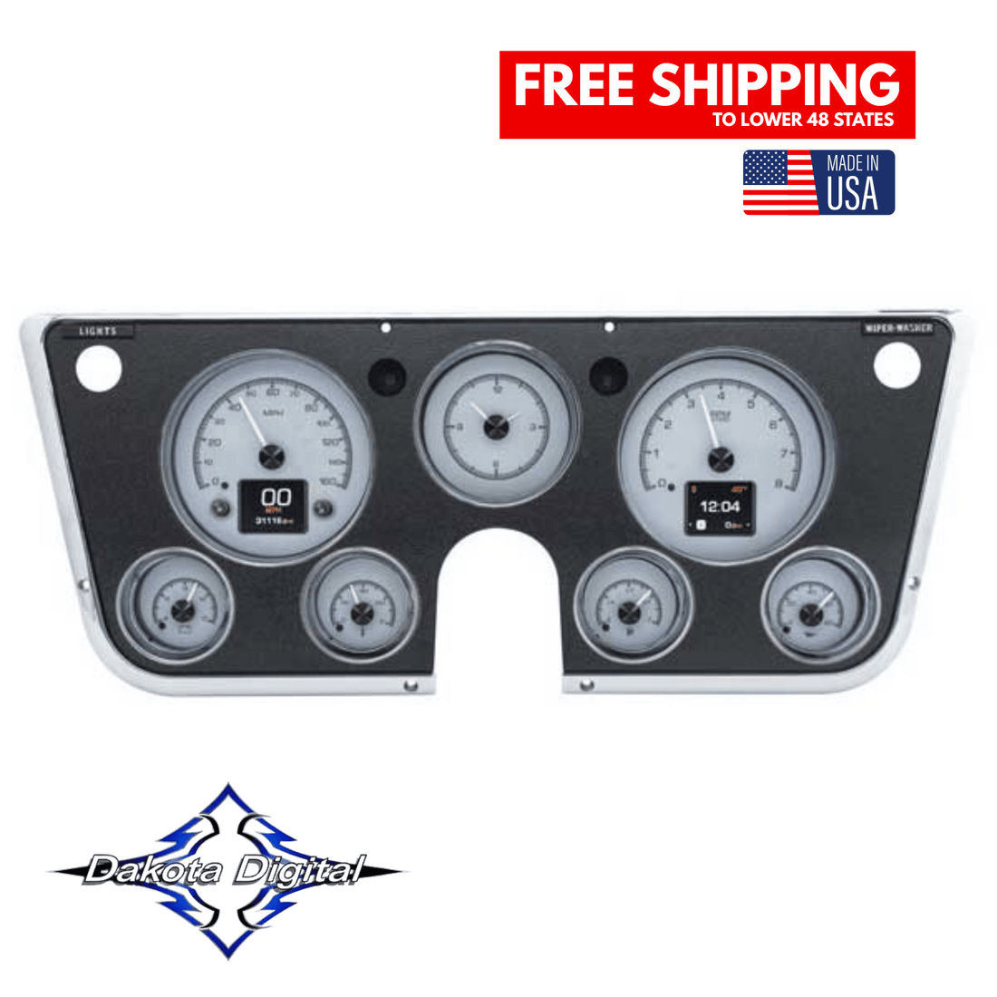 1967 1968 1969 1970 1971 1972 Chevy C10 & GMC Truck HDX Instrument Gauge Cluster - Silver Alloy Face HDX-67C-PU-01 Tuckers Classic Auto parts 