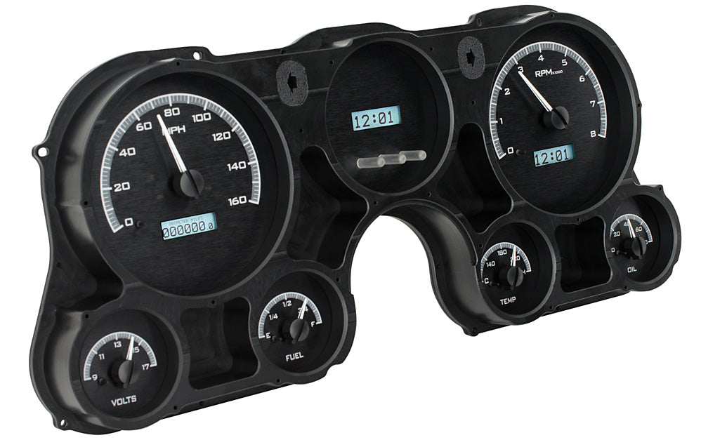 1967-1972 Chevrolet & GMC Truck VHX Instrument Gauge Cluster-Black Face / White Illumination