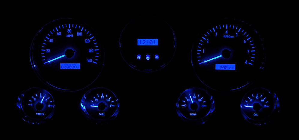 1967-1972 Chevrolet & GMC Truck VHX Instrument Gauge Cluster-Silver Face / Blue Illumination