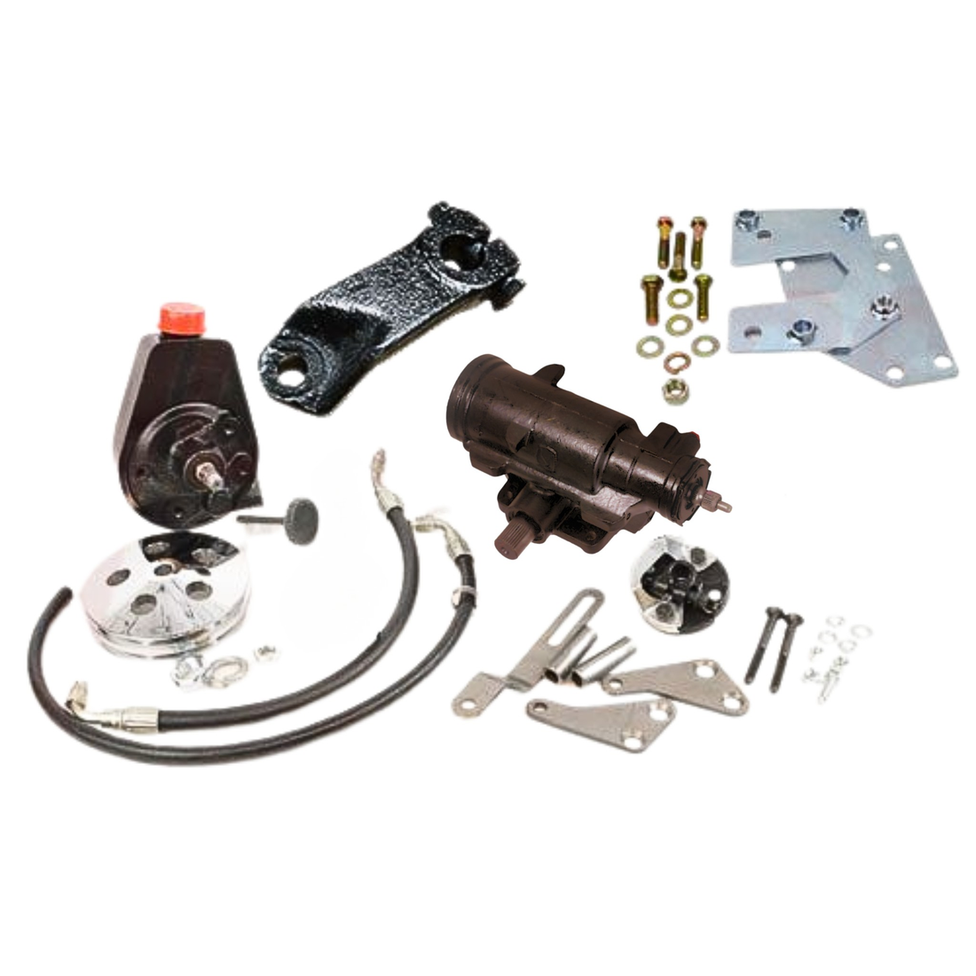 1967-1972 Chevy Truck 4x4 power steering kit components