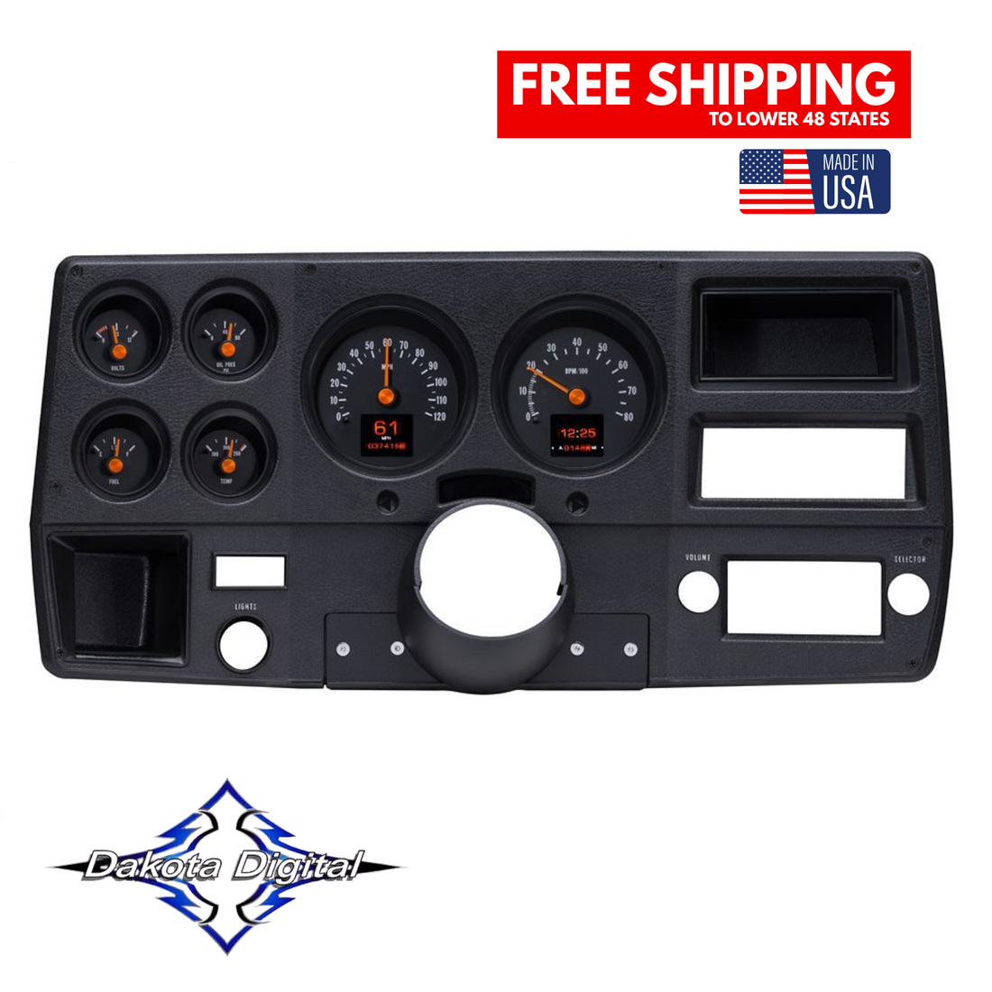 RTX-76C-PU-X 1976 1977 1978 Chevy C10 Truck Dakota Digital Electronic Gauges 
