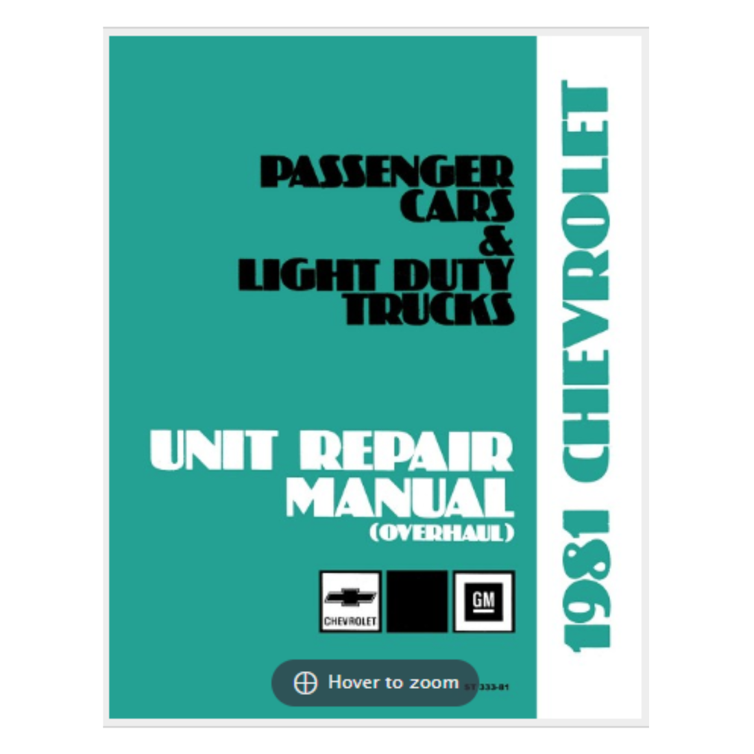 1981 Chevy Car &amp; Truck Unit Repair Manual – Print