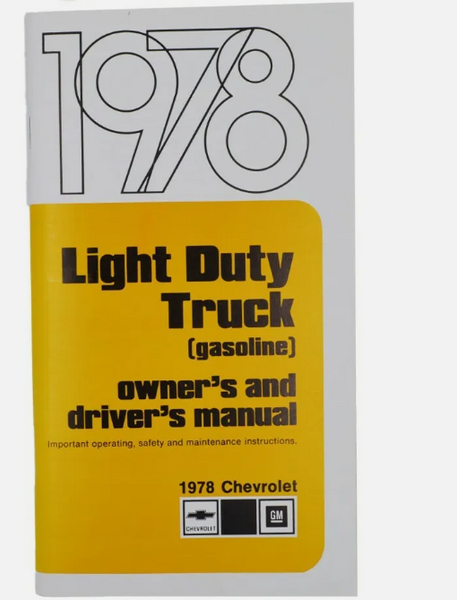1978 Chevrolet Truck Owner's Manual - Light Duty Truck – Tuckers