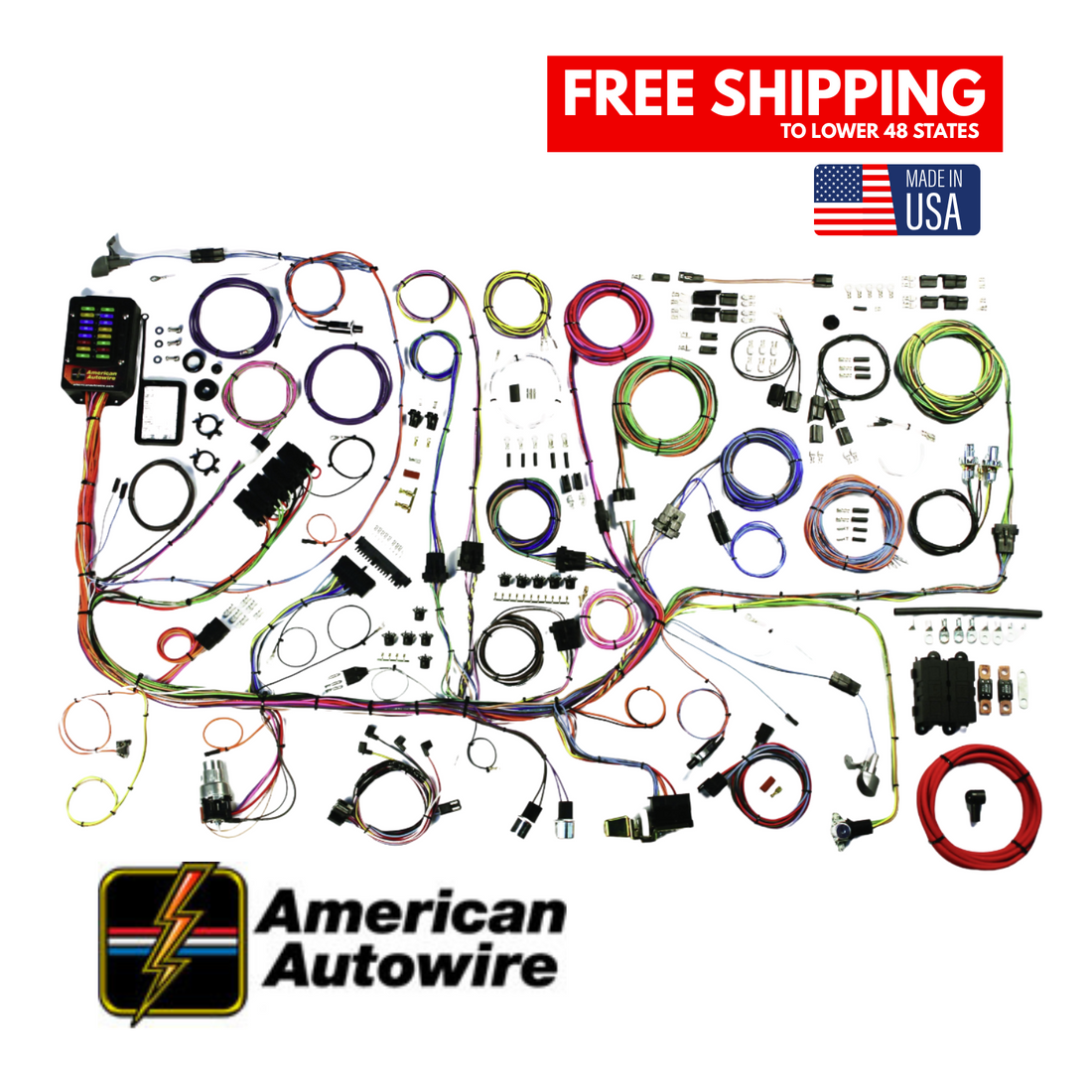510055 American Autowire 1967-1968 Ford Mustang Complete Wiring Harness Update