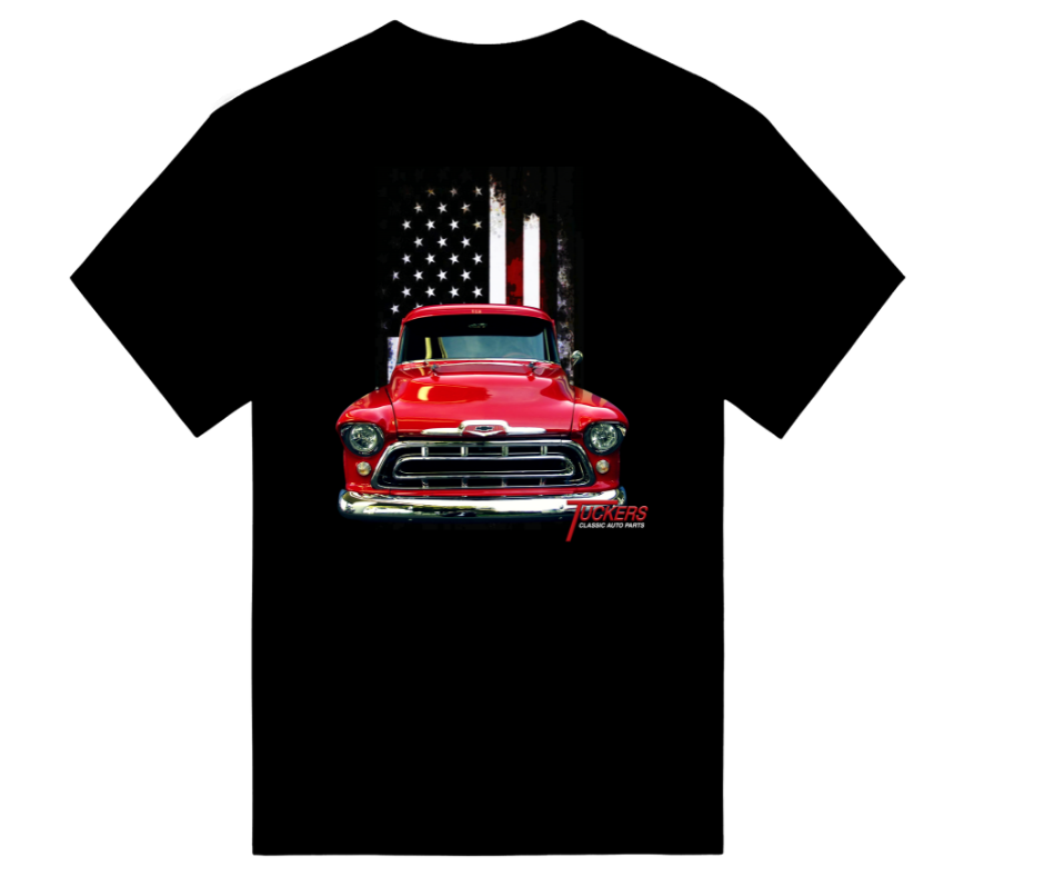3100 1957 Chevy Truck Chevrolet Pickup Truck Patriotic American Flag Shirt