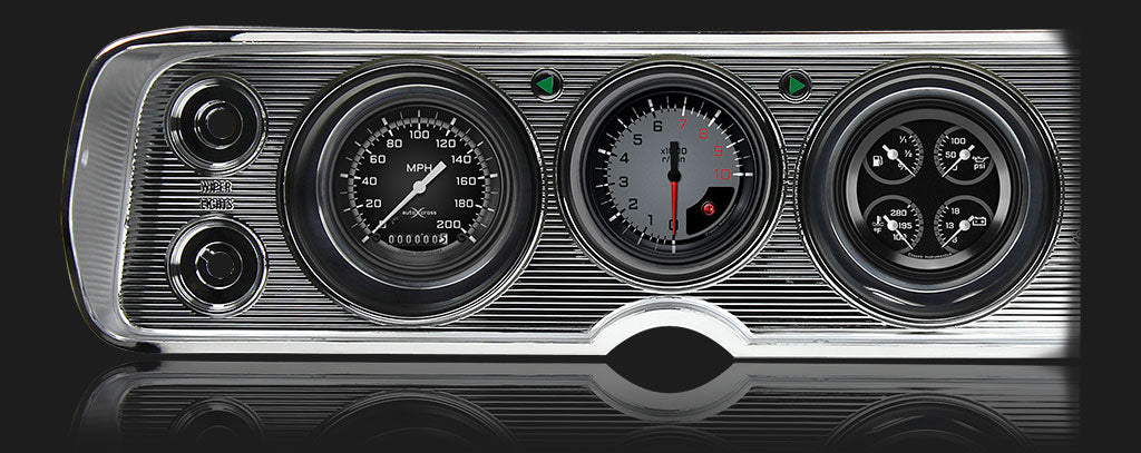 Classic Instruments - AutoCross Gray Gauge 1964-65 Chevelle Package - CV64AXG
