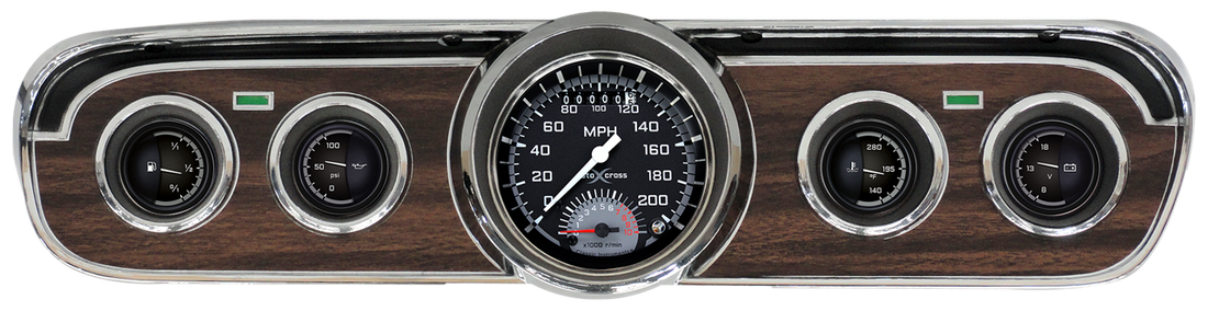 Classic Instruments - AutoCross Gray Gauge 1965-66 Mustang Package - MU65AXG35
