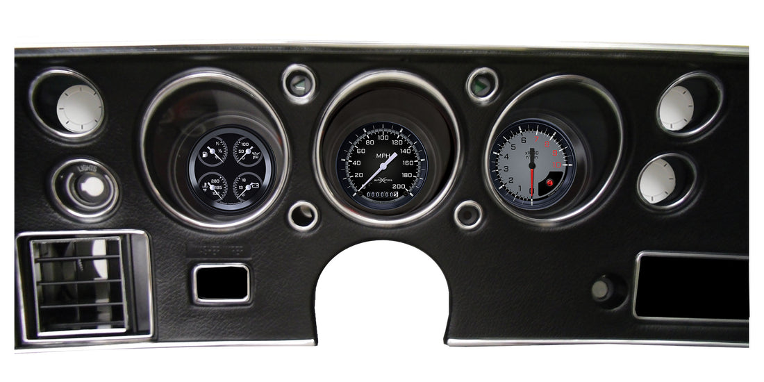 Classic Instruments - AutoCross Gray Gauge 1970-72 Chevelle SS Package - CV70AXG