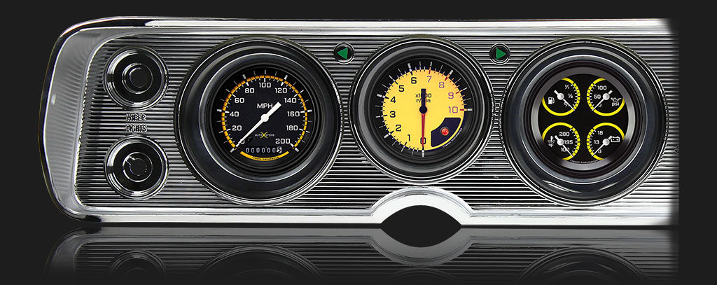 Classic Instruments - AutoCross Yellow Gauge 1964-65 Chevelle Package - CV64AXY