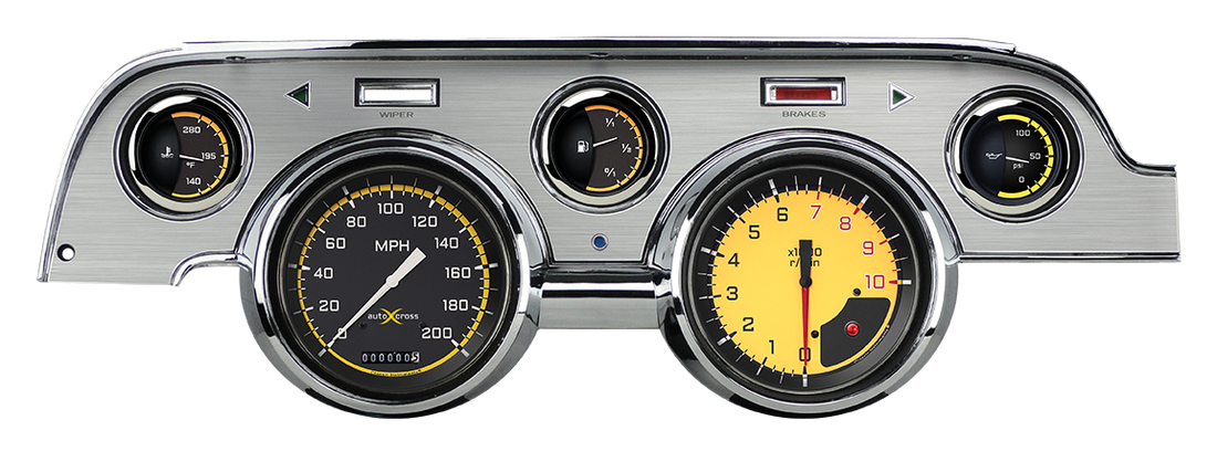 Classic Instruments - Brushed Aluminum bezel, Standard speedometer gauge- MU67AXYBA