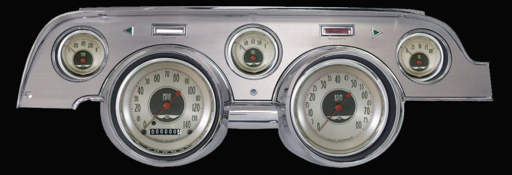Classic Instruments - Brushed Aluminum bezel, standard speedometer gauge - MU67ANBA