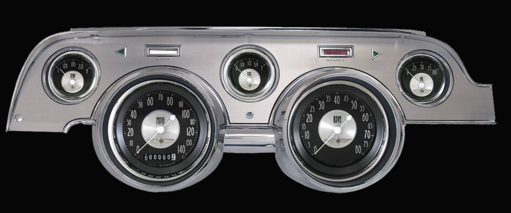 Classic Instruments - Brushed Aluminum bezel, standard speedometer gauge - MU67ATBA