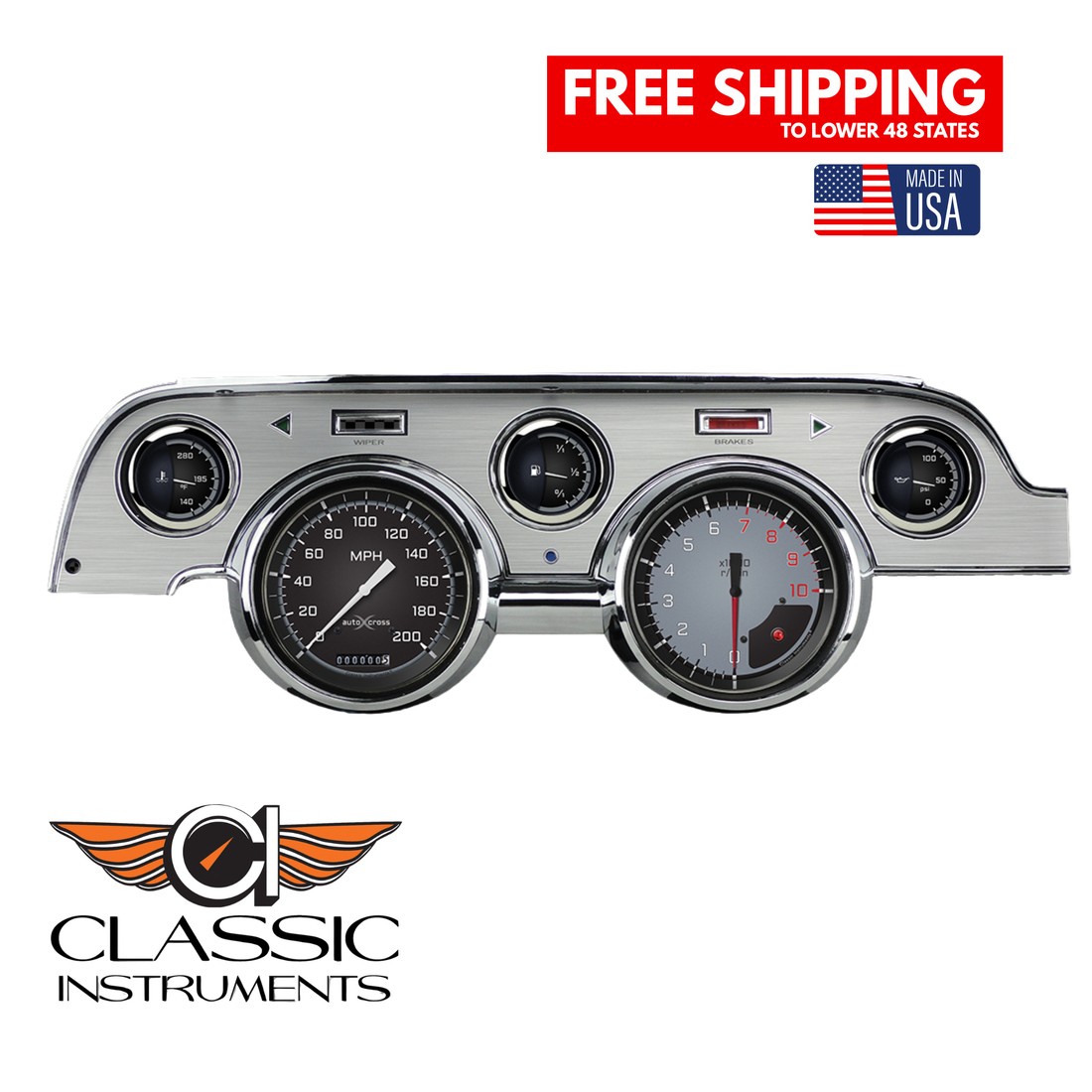 Classic Instruments - Classic Instruments Gauge Auto Cross Gray Package - MU67AXGBA