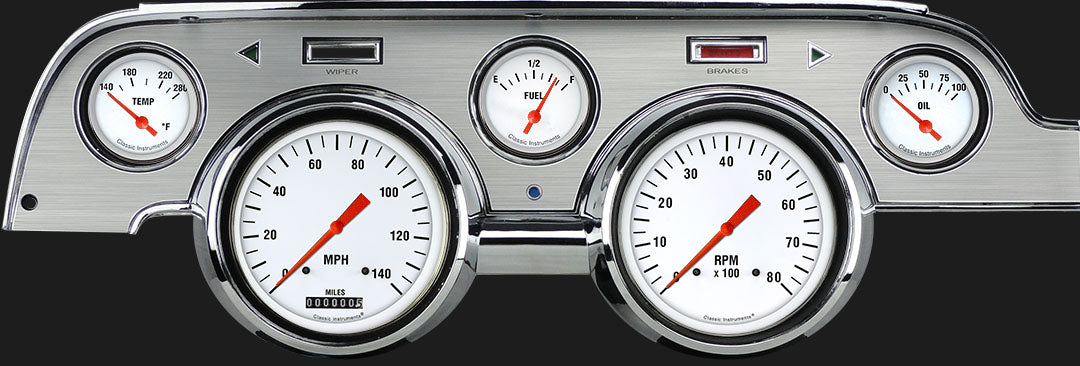Classic Instruments - Classic Instruments White Hot Series Package Gauge - MU67WHBA