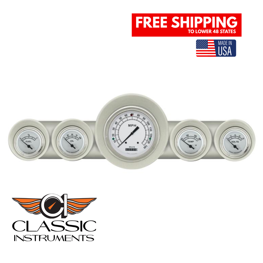 Classic Instruments - Classic White Gauge 1959-60 Full-size Chevy - CH59CW54