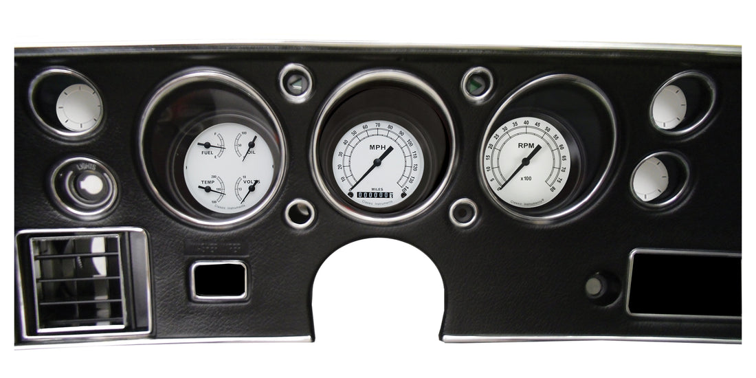 Classic Instruments - Classic White Gauge 1970-72 Chevelle SS Package - CV70CW