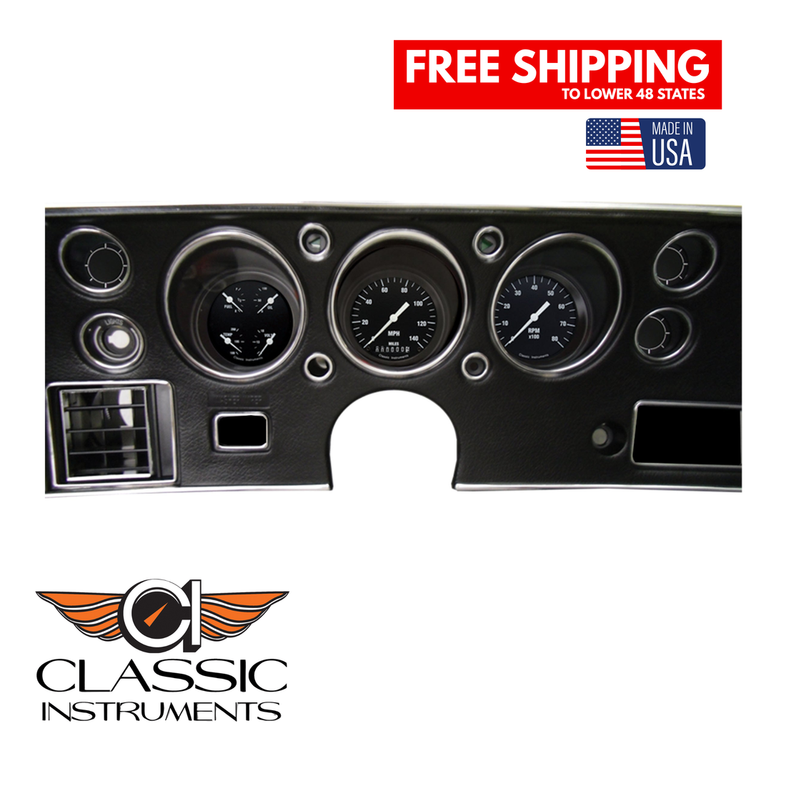 Classic Instruments - Hot Rod Gauge 1970-72 Chevelle SS Package - CV70HR