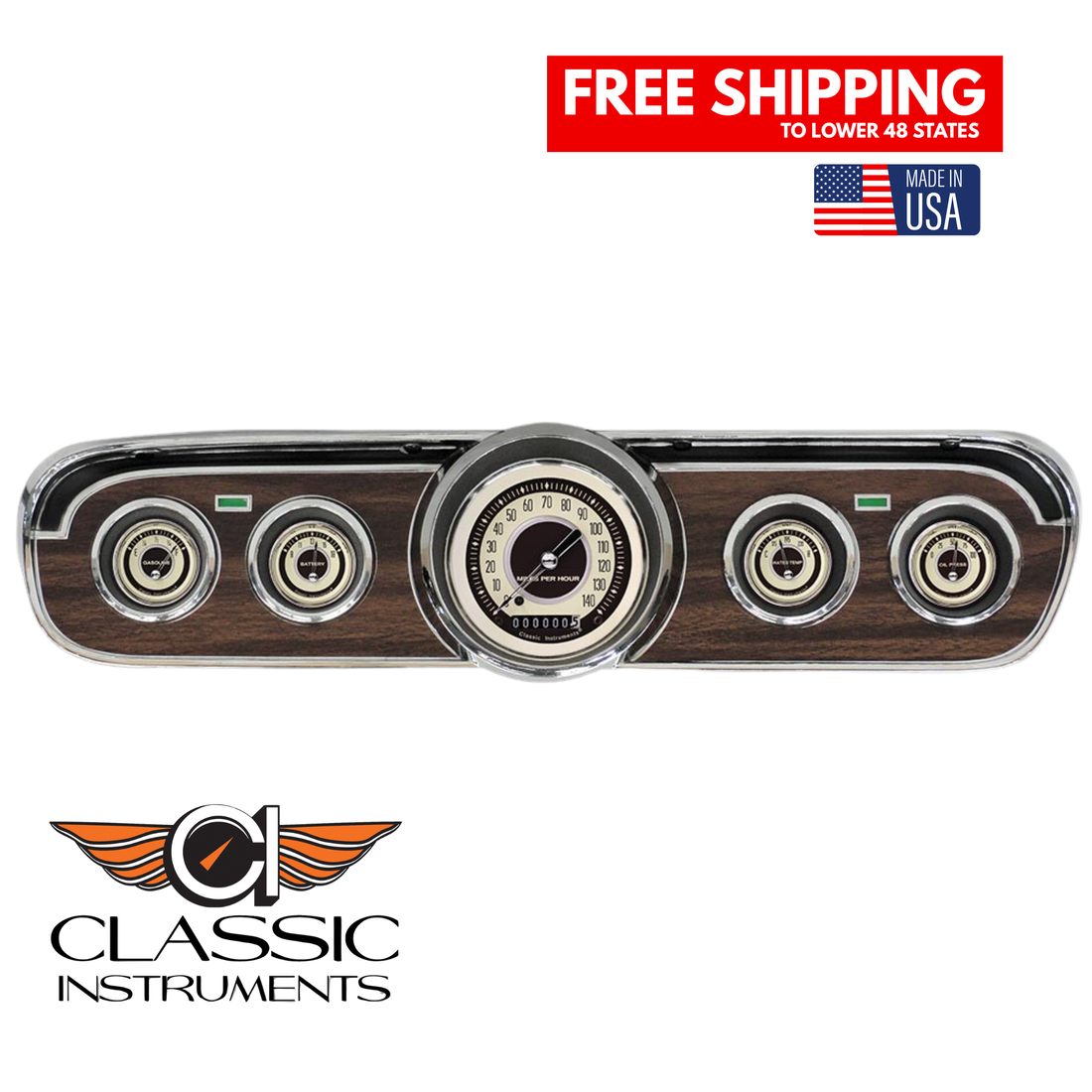 Classic Instruments - Nostalgia VT 1965-66 Gauge Mustang Package - MU65NT00