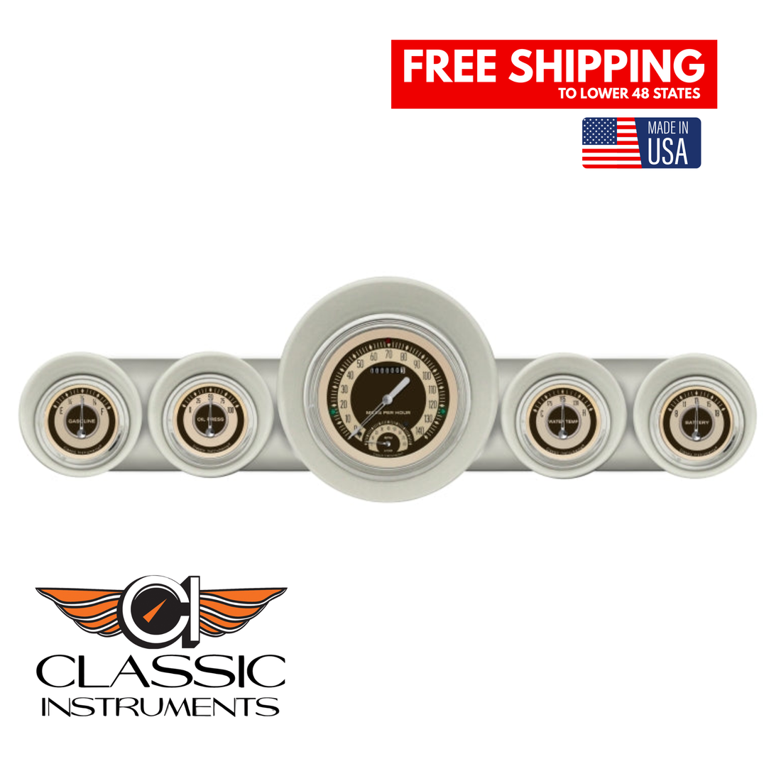Classic Instruments - Nostalgia VT Gauge 1959-1960 Full-size Chevy - CH59NT65