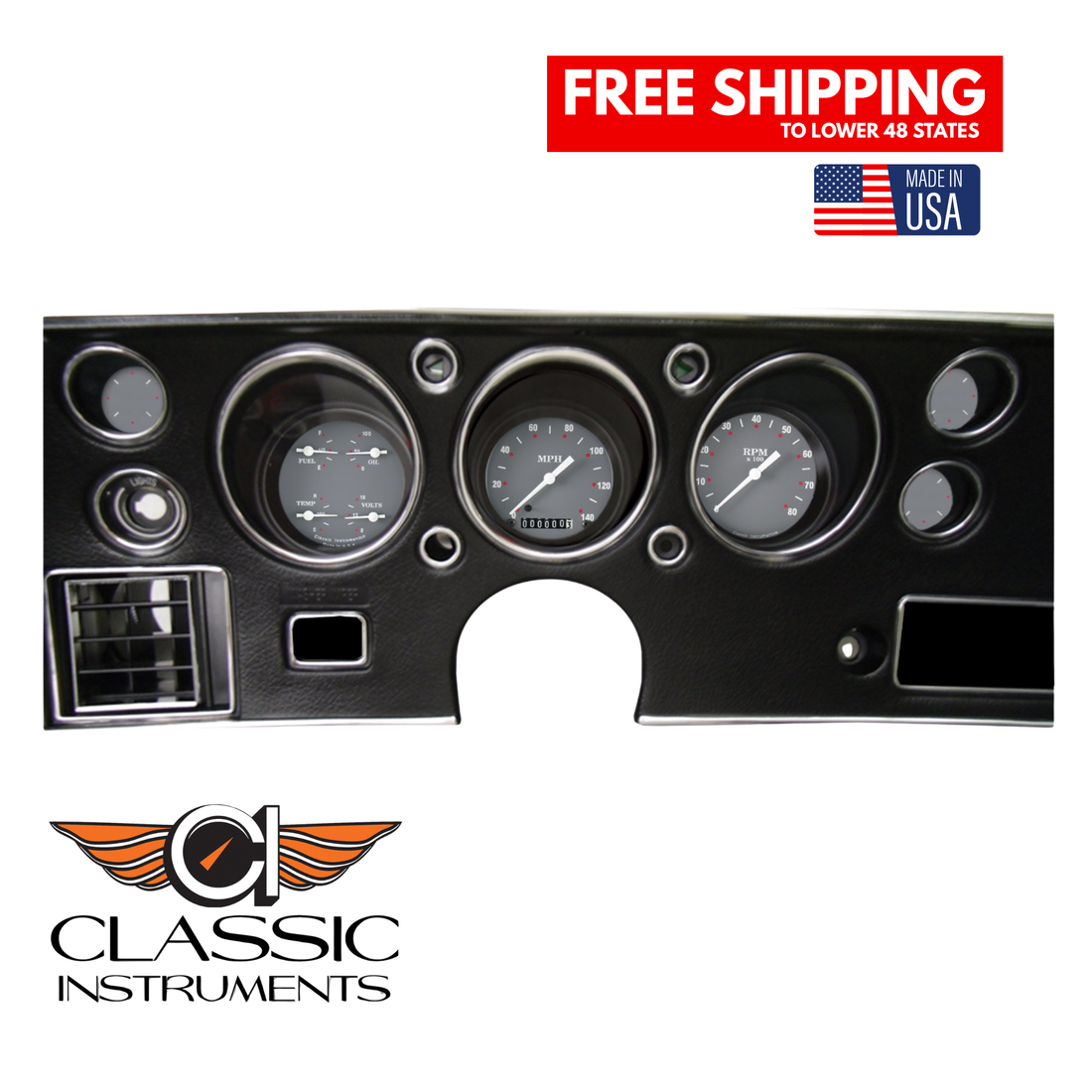 Classic Instruments - SG Series Gauge 1970-72 Chevelle SS Package - CV70SG